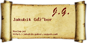 Jakubik Gábor névjegykártya