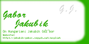 gabor jakubik business card